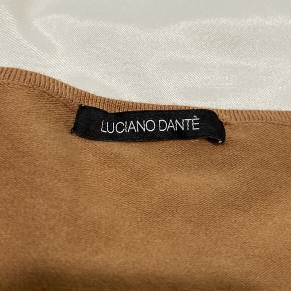 Luciano Dante Shrug Crop Cardigan Beaded Embroidered Velvet Velour Belt Brown M - Picture 4 of 8